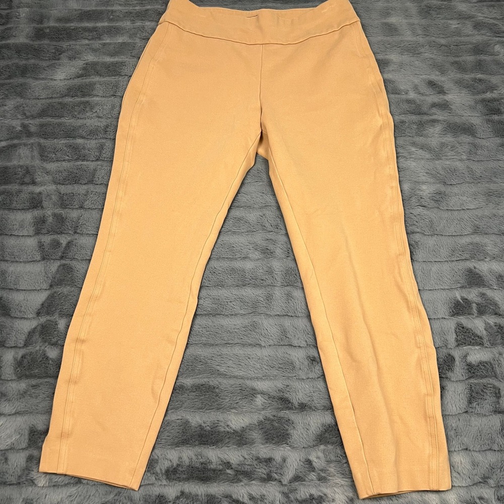 Express Womens Skinny Ankle High Rise Pants Camel Tan Ponte Knit Size M 13545